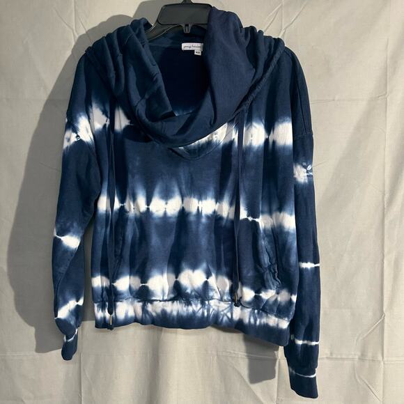 Young Fabulous Broke Hoodie Womens XS Blue Piper Tie Dye Cowl Neck Boxy Pockets - Picture 8 of 10